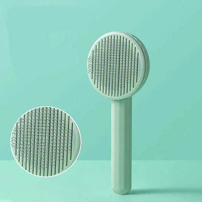 Self-Cleaning Slicker Brush for Cats and Dogs - Pet Hair Removal Grooming Tool