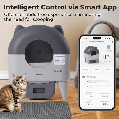 Self Cleaning Litter Box Automatic: Extra Large Self-Cleaning For Multiple Cats - APP-Controlled With Smart Sensors