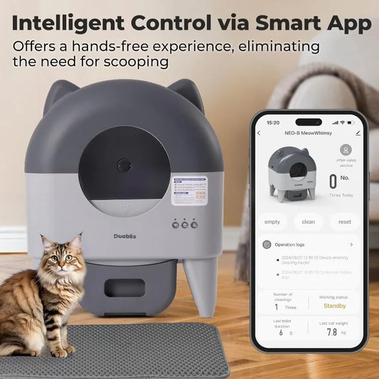 Self Cleaning Litter Box Automatic: Extra Large Self-Cleaning For Multiple Cats - APP-Controlled With Smart Sensors