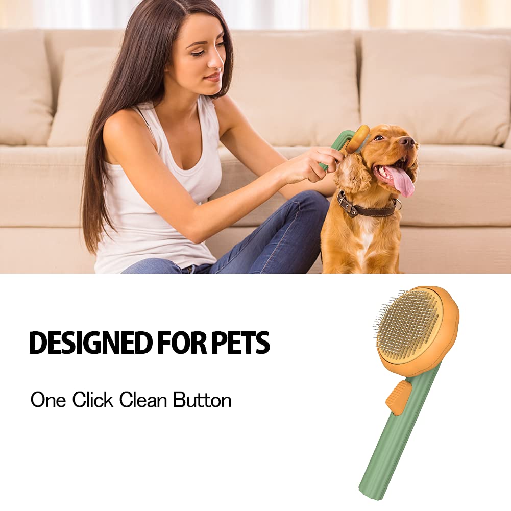 Self-Cleaning Pet Slicker Brush for Dogs & Cats
