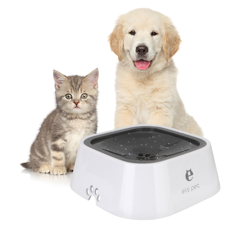 1.5L Floating Pet Water Dispenser with Anti-Overflow Features - Durable ABS & PP Slow Feed Bowl for Dogs and Cats