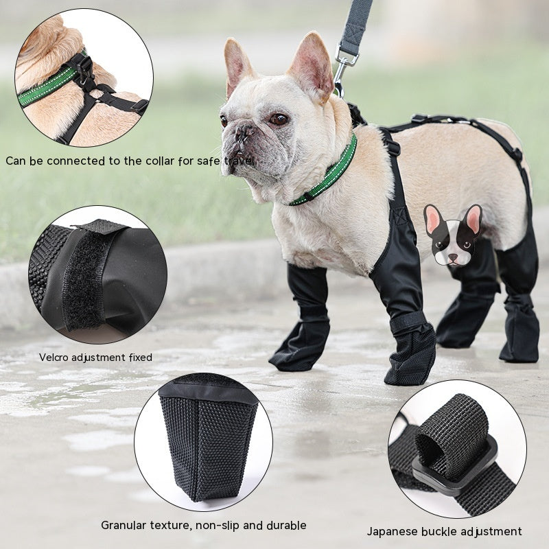 Adjustable Waterproof Dog Boots - Breathable Outdoor Footwear for Pet Paw Protection