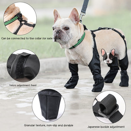 Adjustable Waterproof Dog Boots - Breathable Outdoor Footwear for Pet Paw Protection