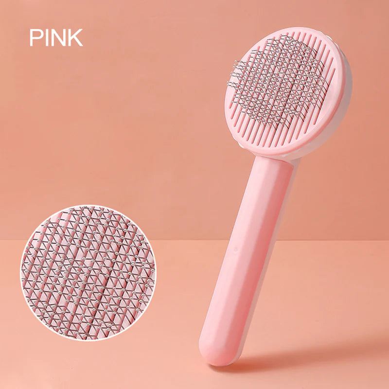 Self-Cleaning Slicker Brush for Cats and Dogs - Effective Pet Hair Removal and Massage Comb
