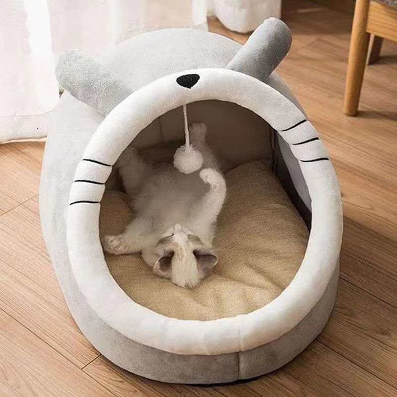 Deep Sleep Foldable Cat Cave Bed – Soft, Washable & Cozy