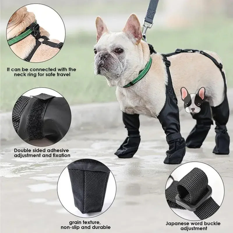 Adjustable Waterproof Dog Boots - Breathable Outdoor Footwear for Pet Paw Protection