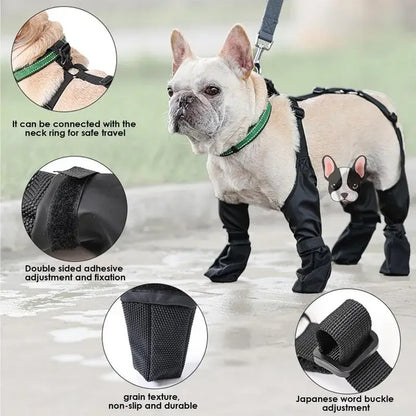 Adjustable Waterproof Dog Boots - Breathable Outdoor Footwear for Pet Paw Protection