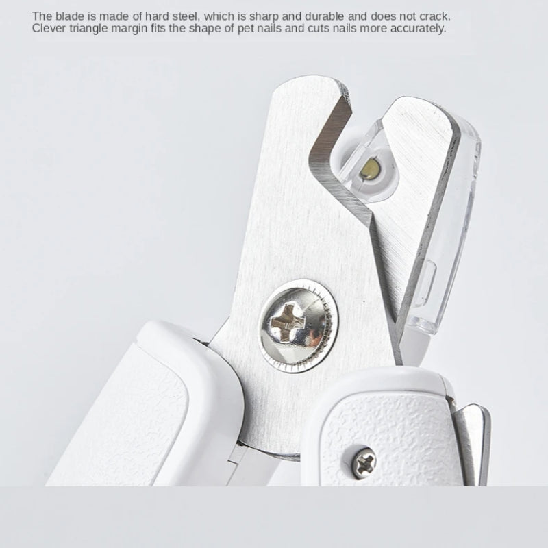 Professional Pet Nail Clipper with LED Light - Scissors for Dogs and Cats, Ideal for Safe Nail Trimming