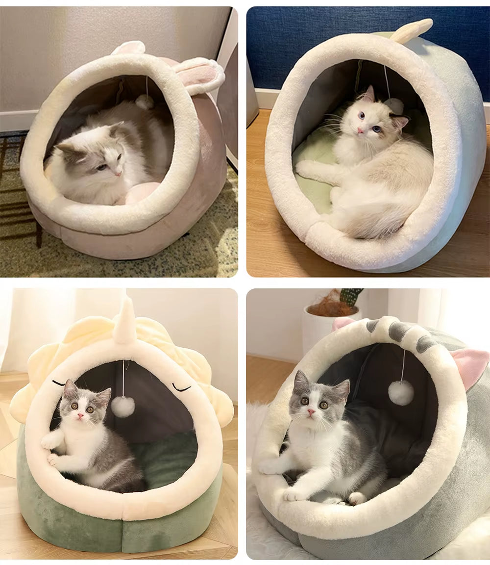 Deep Sleep Foldable Cat Cave Bed – Soft, Washable & Cozy