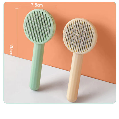 Self-Cleaning Slicker Brush for Cats and Dogs - Pet Hair Removal Grooming Tool