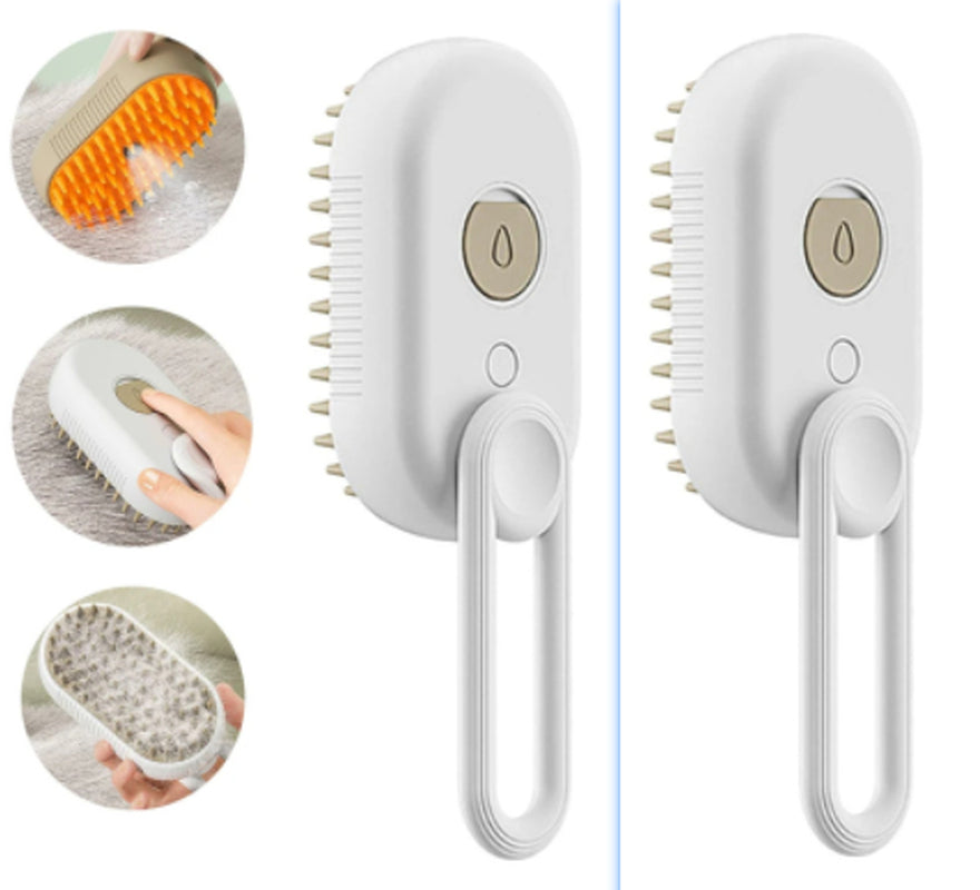 Professional 3-in-1 Electric Pet Grooming Brush with Steam and Spray for Cats and Dogs - Massage and Hair Removal Comb