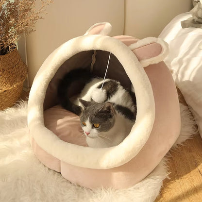 Deep Sleep Foldable Cat Cave Bed – Soft, Washable & Cozy