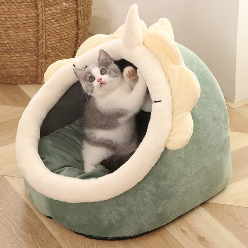 Deep Sleep Foldable Cat Cave Bed – Soft, Washable & Cozy