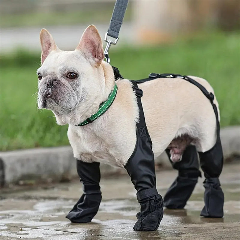 Adjustable Waterproof Dog Boots - Breathable Outdoor Footwear for Pet Paw Protection