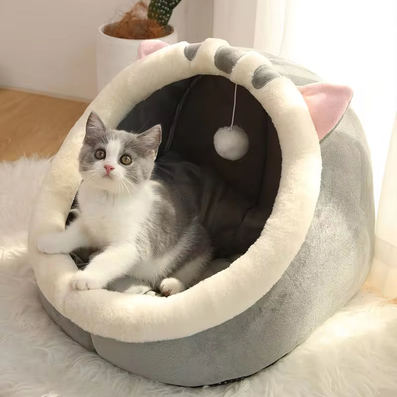 Deep Sleep Foldable Cat Cave Bed – Soft, Washable & Cozy
