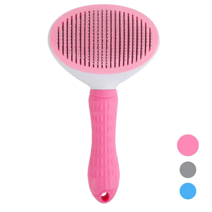 Self-Cleaning Slicker Brush for Cats and Dogs - Pet Hair Removal Grooming Tool