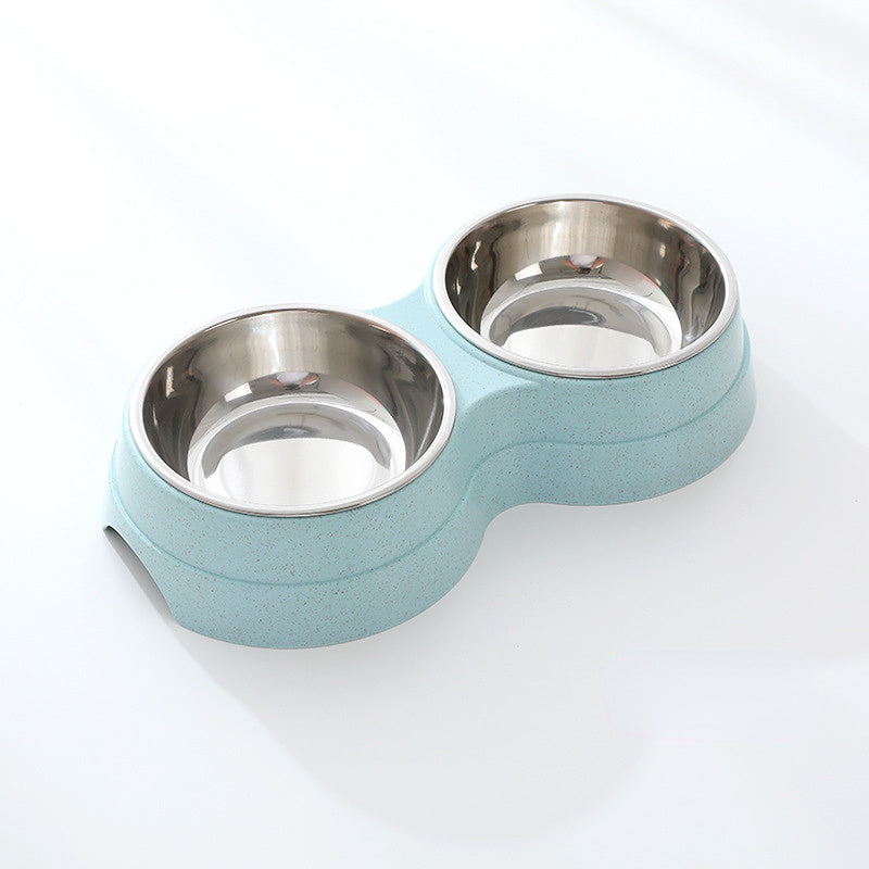 Stainless Steel Double Pet Bowls for Food and Water - Feeding Supplies for Dogs, Cats, and Puppies