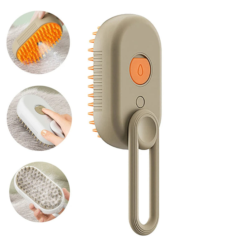 Professional 3-in-1 Electric Pet Grooming Brush with Steam and Spray for Cats and Dogs - Massage and Hair Removal Comb