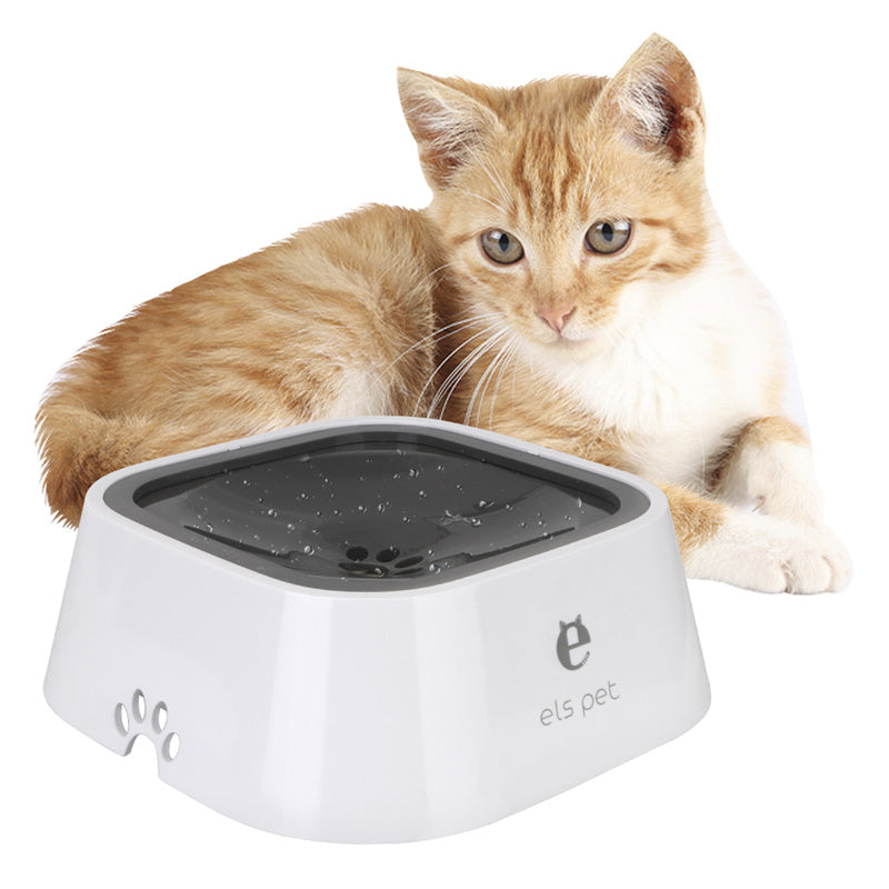 1.5L Floating Pet Water Dispenser with Anti-Overflow Features - Durable ABS & PP Slow Feed Bowl for Dogs and Cats